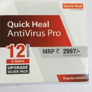 Renew Quick Heal Antivirus Pro 5 PC 1 Year (Instant Email Delivery of key) No CD