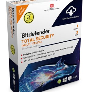 Bitdefender Total Security 1 Device 3 Year Latest Version ( Instant Email Delivery of Key ) No CD Only Key