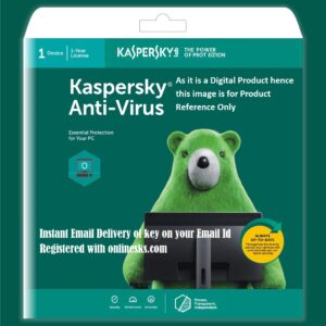 Kaspersky Antivirus 1 PC 1 Year Latest Version ( Instant Email Delivery of Key ) No CD Only Key