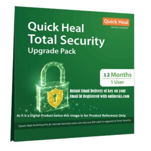 Renewal Key of Quick Heal Total Security 1 PC 1 Year ( Instant Email Delivery of Renewal Key ) No CD Only Key (Existing Quick Heal Same Subscription Required)