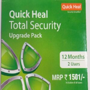Quick Heal Total Security Renewal 2 PC 1 Year Existing Quick Heal 2 user Total Security Subscription Required ( Instant Email Delivery of Key ) No CD Only Key